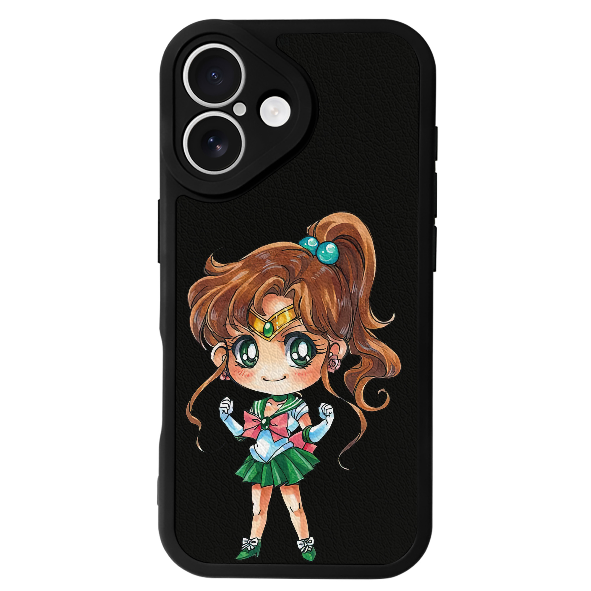 （画像用） 美少女戦士セーラームーン 木野 まこと きの まこと Sailor Moon Kino Makoto （セーラージュピター；Sailor Jupiter） 【iPhone 16シリーズ対応】シリコンスマホケース（レザー調） 材質：シリコン